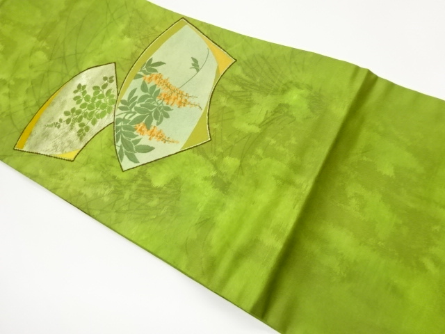 JAPANESE NAGOYA OBI / WOVEN FLORAL PLANTS